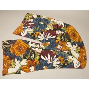 Vintage Floral Scarf Orange Blue Red White Accessories